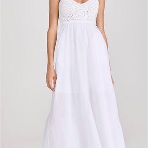 Playa Lucila Chic White Crochet Maxi Dress